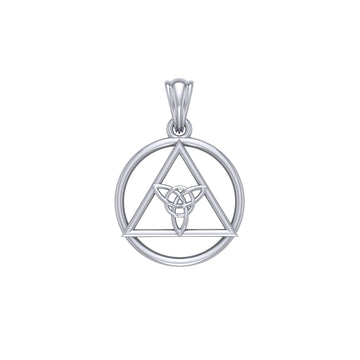 AA Recovery Symbol with Triquetra Sterling Silver Pendant TPD6330